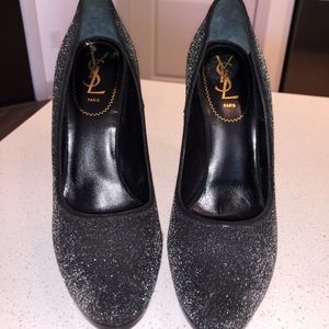 Yves Saint Laurent Glitter Platform Pumps